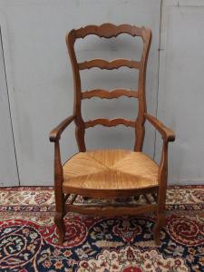 POLTRONA IN ROVERE IMPAGLIATA PROVENZALE EPOCA 800 FRANCIA  cm 54xP46xH111