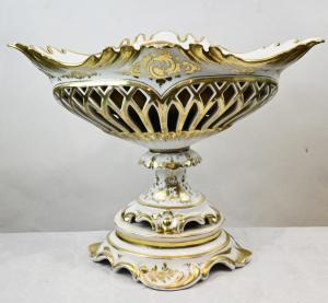 Centrotavola in Porcellana Decorato con Dorature - Francia 1830 