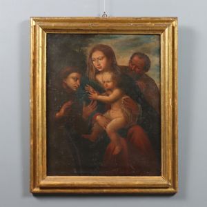 Gemälde Heilige Familie mit Franziskanerheiligen