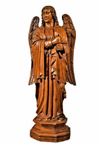  " ARCANGELO "   grande scultura lignea  H. 107 cm.