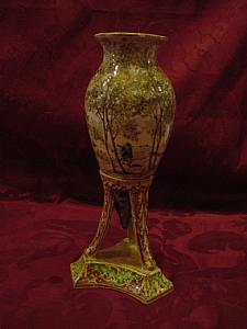 Vase aus polychromer Keramik, Minghetti Manufaktur Bologna