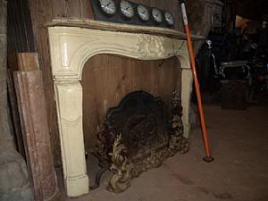Louis XV stone fireplace