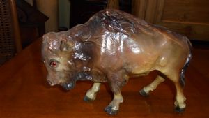 Papier-mâché bison