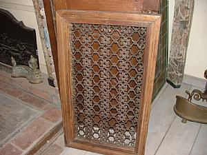 Antique iron and wood grate