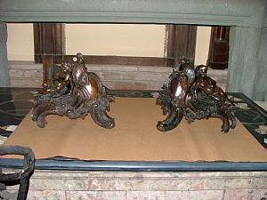 coppia di alari in bronzo epoca 800