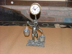 Small antimony table clock