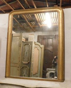 specc102 Linear 19th-century fireplace mirror, dimensions: h 140 cm x 117 cm width.
