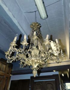 lamp2 Paar vergoldete Bronzeleuchter, Maße: Durchmesser 100 x H 70 cm