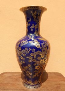 Cobalt blue porcelain vase Bavaria Germany