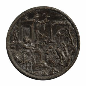 Hans Jacob Bayr, Athena, Antikes Bronze-Bassrelief, frühe Jahrzehnte des 17. Jahrhunderts.