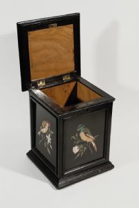 Cigar box, Florence, circa 1850, ebony and hard stones.