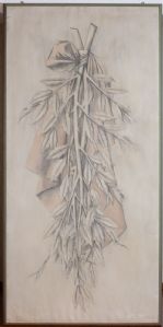 Pannelli vegetali, tecnica mista su tela , opere di Giacomo Manzù del 1946. cm 270 x 130