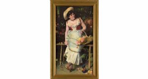 Fabuloso quadro a óleo sobre tela assinado por FRANCESCO VINEA FIRENZE e datado de 1884