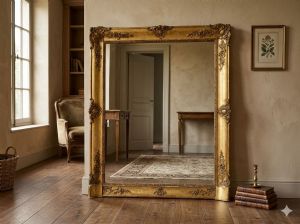 Gilded Empire Floor Mirror - Restored (in progress)_car 3369