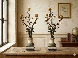 Pair of Gilt Bronze Candelabra - Restored (in progress) _car 3371