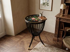 Small Ebonized Basket Table - Restored_car 001bis