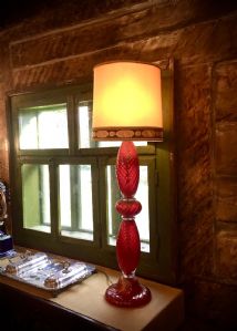 MURANO GLAS-TISCHLAMPE ODER STEHLEUCHTE - VENEDIG-ROT