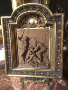 18th century wooden high relief