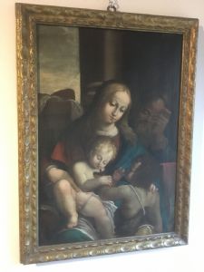 Pintura a óleo sobre tela do século XVII
