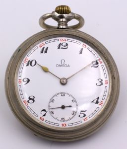 Omega metal pocket watch, early 1900s