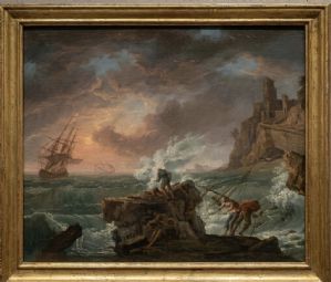 Marina con naufragio.