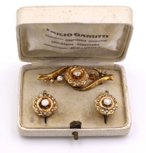Parure borbonica in oro 14k e perline fine '800