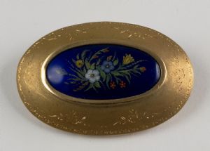 Gold and enamel brooch, 1950s