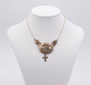 Collier borbonico in oro basso con centrale smaltato 
