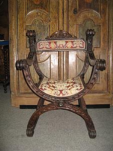 Walnut throne chair