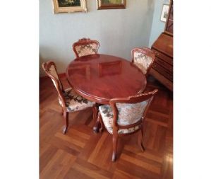 Mesa oval inglesa em mogno_car 370
