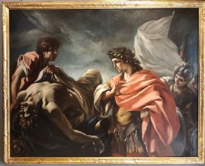 Alessandro contempla il corpo di Dario 