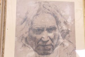 Antico dipinto fine 800  ritratto a china Roma firmato A. Fernandez raffigurante volto ! Antiquariato da eredità 