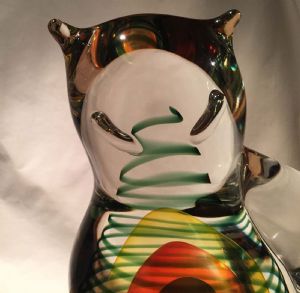 GATTO IN VETRO POLICROMO DI MURANO           firmato maestro GIULIANO TOSI            (New Entry)