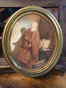 Galileo Galilei en prisión, acuarela del siglo XIX