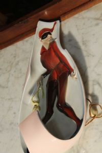 APPLIQUE CIA MANNA !TORINO EPOCA DECO PANTALONE MAIOLICA FIRMATA. NO LENCI TOSIN