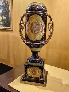 VASO IN PORCELLANA DA CENTRO COLORE BLU COBALTO (SEVRES)