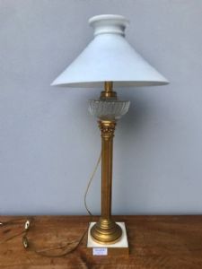Gilded Brass Column Lamp - Preserved_car 2256