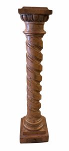 colonna in scagliola dipinta a finto porfido con scanalature a torciglione