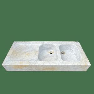 Lavandino in marmo doppia buca 
