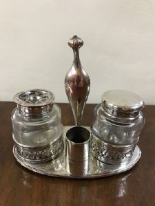 saliere in ottone argentato dell'800