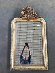 Elegant Mirror with Gilded Crest - Restored (work in progress) _car 1854