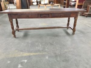 Mesa rústica de carvalho com gavetas - Restaurada (em andamento)_car 1829