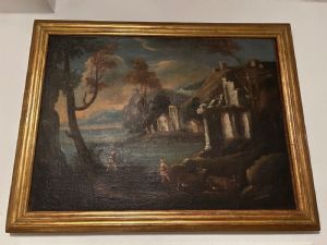 Paisagem com figuras e ruínas do século XVIII