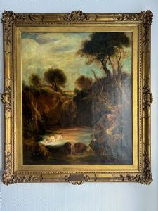 Paesaggio inglese con figure, primi dell' Ottocento