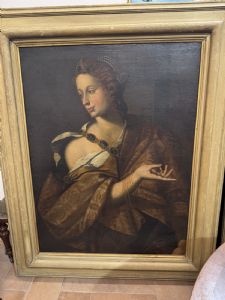 Coppia di dipinti olio su tela con cornici coeve VENEZIA XVII secolo