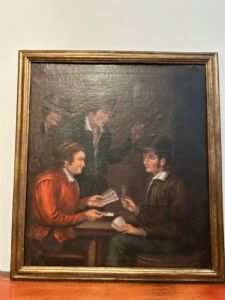 Pintura flamenga do século XVII retratando jogadores de cartas