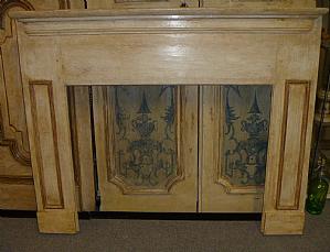 Tempera painted fireplace
