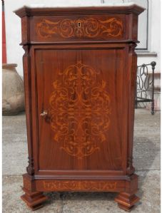 Large inlaid bedside table, from the 1800s