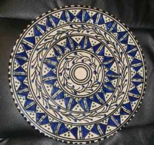 piatto geometria bianco blu