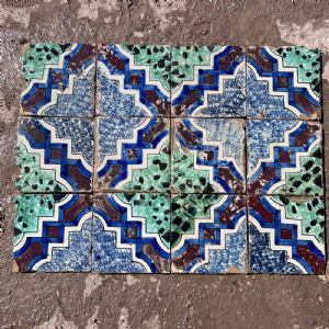Maioliche verdi e blu